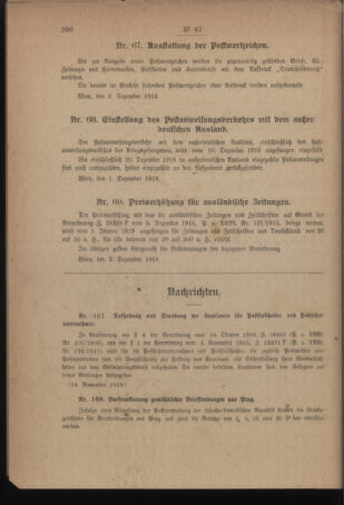 Post- und Telegraphen-Verordnungsblatt für das Verwaltungsgebiet des K.-K. Handelsministeriums 19181207 Seite: 2