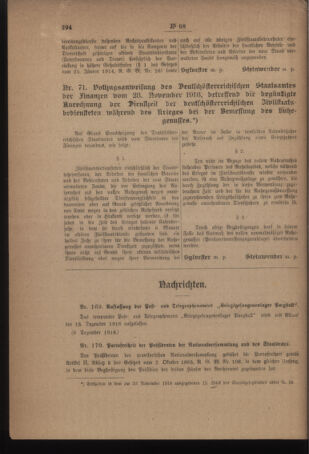 Post- und Telegraphen-Verordnungsblatt für das Verwaltungsgebiet des K.-K. Handelsministeriums 19181214 Seite: 2