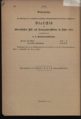 Post- und Telegraphen-Verordnungsblatt für das Verwaltungsgebiet des K.-K. Handelsministeriums 19181231 Seite: 4