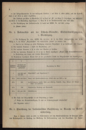 Post- und Telegraphen-Verordnungsblatt für das Verwaltungsgebiet des K.-K. Handelsministeriums 19220105 Seite: 2