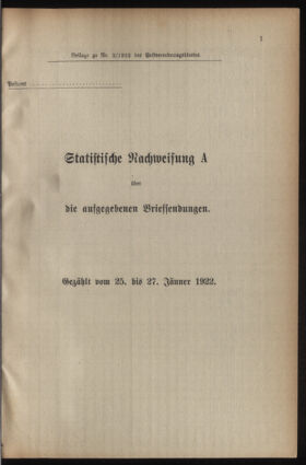 Post- und Telegraphen-Verordnungsblatt für das Verwaltungsgebiet des K.-K. Handelsministeriums 19220112 Seite: 23