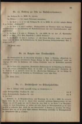 Post- und Telegraphen-Verordnungsblatt für das Verwaltungsgebiet des K.-K. Handelsministeriums 19220119 Seite: 3