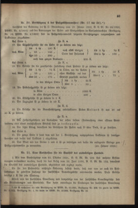 Post- und Telegraphen-Verordnungsblatt für das Verwaltungsgebiet des K.-K. Handelsministeriums 19220125 Seite: 3