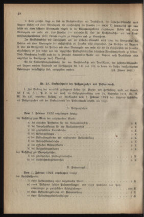 Post- und Telegraphen-Verordnungsblatt für das Verwaltungsgebiet des K.-K. Handelsministeriums 19220127 Seite: 6