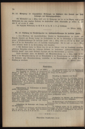 Post- und Telegraphen-Verordnungsblatt für das Verwaltungsgebiet des K.-K. Handelsministeriums 19220221 Seite: 6