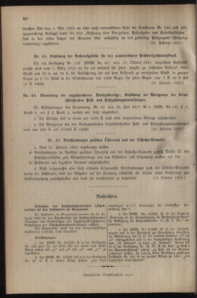 Post- und Telegraphen-Verordnungsblatt für das Verwaltungsgebiet des K.-K. Handelsministeriums 19220223 Seite: 4