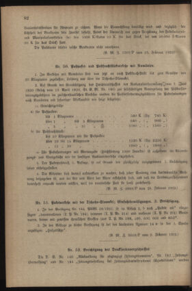 Post- und Telegraphen-Verordnungsblatt für das Verwaltungsgebiet des K.-K. Handelsministeriums 19220302 Seite: 2