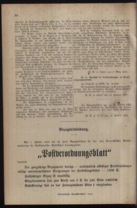 Post- und Telegraphen-Verordnungsblatt für das Verwaltungsgebiet des K.-K. Handelsministeriums 19220309 Seite: 2