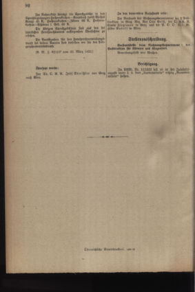 Post- und Telegraphen-Verordnungsblatt für das Verwaltungsgebiet des K.-K. Handelsministeriums 19220327 Seite: 4