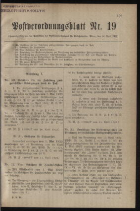 Post- und Telegraphen-Verordnungsblatt für das Verwaltungsgebiet des K.-K. Handelsministeriums 19220414 Seite: 7