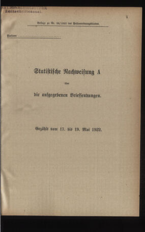 Post- und Telegraphen-Verordnungsblatt für das Verwaltungsgebiet des K.-K. Handelsministeriums 19220511 Seite: 3