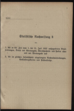 Post- und Telegraphen-Verordnungsblatt für das Verwaltungsgebiet des K.-K. Handelsministeriums 19220714 Seite: 11