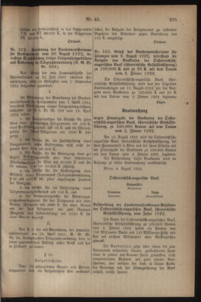 Post- und Telegraphen-Verordnungsblatt für das Verwaltungsgebiet des K.-K. Handelsministeriums 19220825 Seite: 3