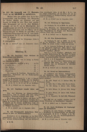 Post- und Telegraphen-Verordnungsblatt für das Verwaltungsgebiet des K.-K. Handelsministeriums 19220922 Seite: 5