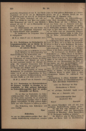 Post- und Telegraphen-Verordnungsblatt für das Verwaltungsgebiet des K.-K. Handelsministeriums 19220928 Seite: 2