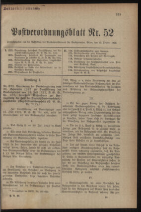 Post- und Telegraphen-Verordnungsblatt für das Verwaltungsgebiet des K.-K. Handelsministeriums 19221010 Seite: 1