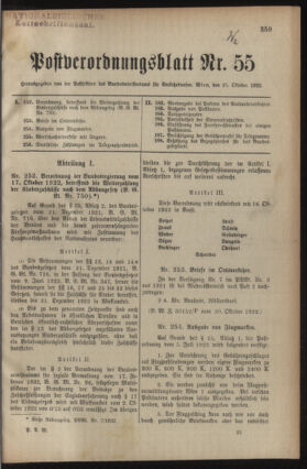 Post- und Telegraphen-Verordnungsblatt für das Verwaltungsgebiet des K.-K. Handelsministeriums 19221025 Seite: 1