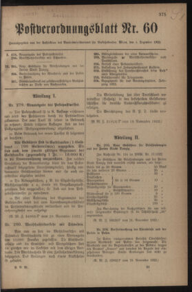 Post- und Telegraphen-Verordnungsblatt für das Verwaltungsgebiet des K.-K. Handelsministeriums 19221204 Seite: 1