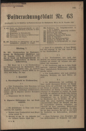 Post- und Telegraphen-Verordnungsblatt für das Verwaltungsgebiet des K.-K. Handelsministeriums 19221222 Seite: 1