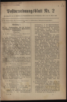 Post- und Telegraphen-Verordnungsblatt für das Verwaltungsgebiet des K.-K. Handelsministeriums 19230113 Seite: 1