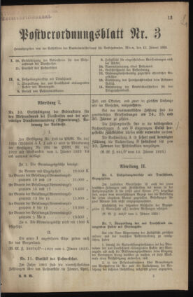 Post- und Telegraphen-Verordnungsblatt für das Verwaltungsgebiet des K.-K. Handelsministeriums 19230115 Seite: 1