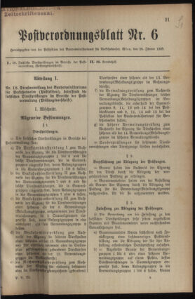 Post- und Telegraphen-Verordnungsblatt für das Verwaltungsgebiet des K.-K. Handelsministeriums 19230128 Seite: 1