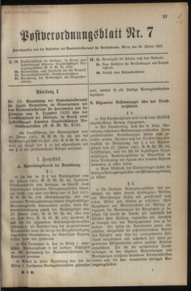 Post- und Telegraphen-Verordnungsblatt für das Verwaltungsgebiet des K.-K. Handelsministeriums 19230130 Seite: 1