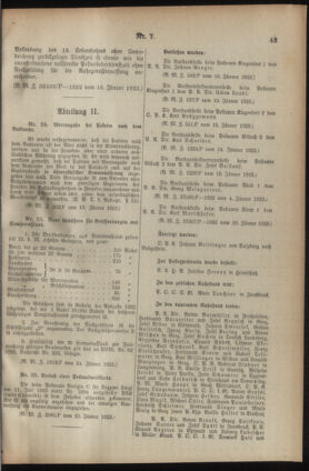 Post- und Telegraphen-Verordnungsblatt für das Verwaltungsgebiet des K.-K. Handelsministeriums 19230130 Seite: 7