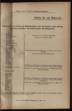 Post- und Telegraphen-Verordnungsblatt für das Verwaltungsgebiet des K.-K. Handelsministeriums 19230317 Seite: 9