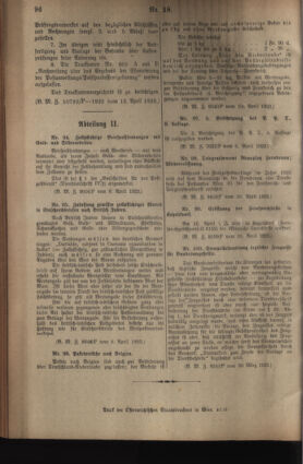 Post- und Telegraphen-Verordnungsblatt für das Verwaltungsgebiet des K.-K. Handelsministeriums 19230416 Seite: 6