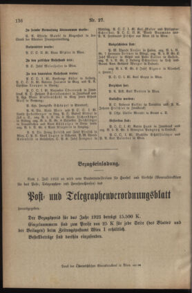 Post- und Telegraphen-Verordnungsblatt für das Verwaltungsgebiet des K.-K. Handelsministeriums 19230602 Seite: 4