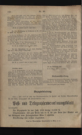 Post- und Telegraphen-Verordnungsblatt für das Verwaltungsgebiet des K.-K. Handelsministeriums 19230625 Seite: 8