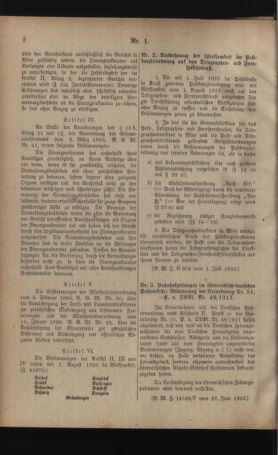 Post- und Telegraphen-Verordnungsblatt für das Verwaltungsgebiet des K.-K. Handelsministeriums 19230705 Seite: 2