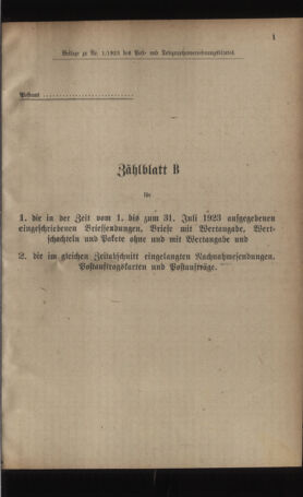 Post- und Telegraphen-Verordnungsblatt für das Verwaltungsgebiet des K.-K. Handelsministeriums 19230705 Seite: 5