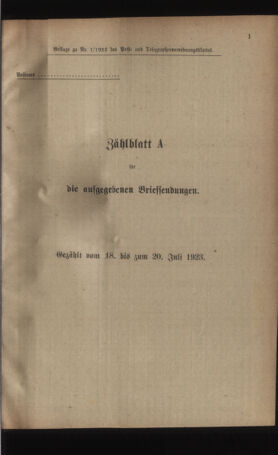 Post- und Telegraphen-Verordnungsblatt für das Verwaltungsgebiet des K.-K. Handelsministeriums 19230705 Seite: 7