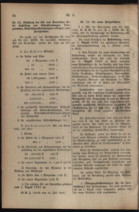 Post- und Telegraphen-Verordnungsblatt für das Verwaltungsgebiet des K.-K. Handelsministeriums 19230725 Seite: 12