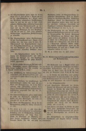 Post- und Telegraphen-Verordnungsblatt für das Verwaltungsgebiet des K.-K. Handelsministeriums 19230725 Seite: 13