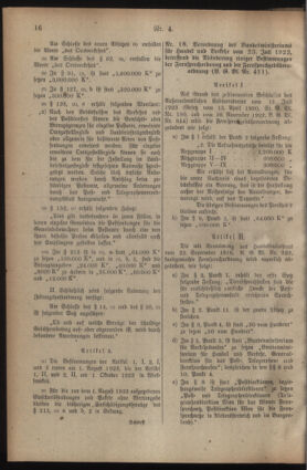 Post- und Telegraphen-Verordnungsblatt für das Verwaltungsgebiet des K.-K. Handelsministeriums 19230725 Seite: 4