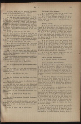 Post- und Telegraphen-Verordnungsblatt für das Verwaltungsgebiet des K.-K. Handelsministeriums 19230809 Seite: 7