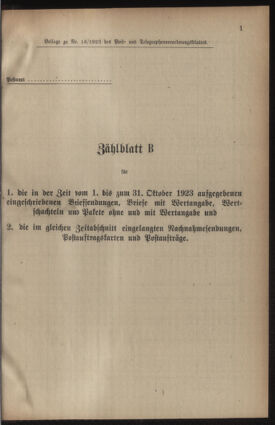 Post- und Telegraphen-Verordnungsblatt für das Verwaltungsgebiet des K.-K. Handelsministeriums 19231006 Seite: 7