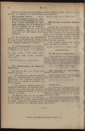 Post- und Telegraphen-Verordnungsblatt für das Verwaltungsgebiet des K.-K. Handelsministeriums 19231010 Seite: 2