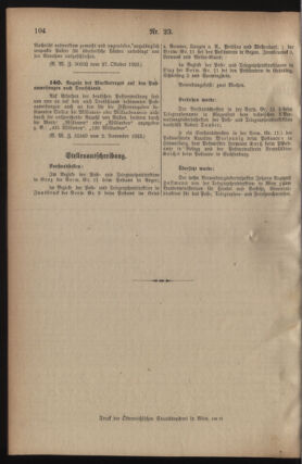 Post- und Telegraphen-Verordnungsblatt für das Verwaltungsgebiet des K.-K. Handelsministeriums 19231109 Seite: 6