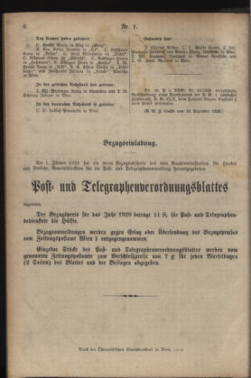 Post- und Telegraphen-Verordnungsblatt für das Verwaltungsgebiet des K.-K. Handelsministeriums 19290104 Seite: 6