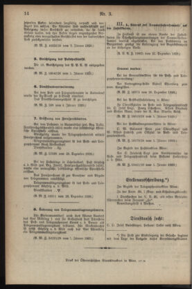 Post- und Telegraphen-Verordnungsblatt für das Verwaltungsgebiet des K.-K. Handelsministeriums 19290114 Seite: 2