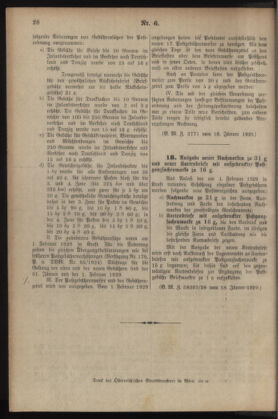 Post- und Telegraphen-Verordnungsblatt für das Verwaltungsgebiet des K.-K. Handelsministeriums 19290123 Seite: 6