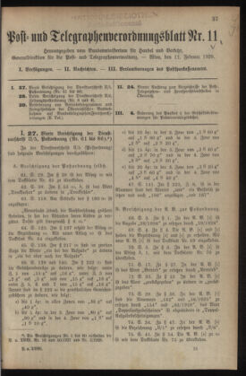 Post- und Telegraphen-Verordnungsblatt für das Verwaltungsgebiet des K.-K. Handelsministeriums 19290211 Seite: 1