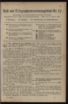 Post- und Telegraphen-Verordnungsblatt für das Verwaltungsgebiet des K.-K. Handelsministeriums 19290221 Seite: 1