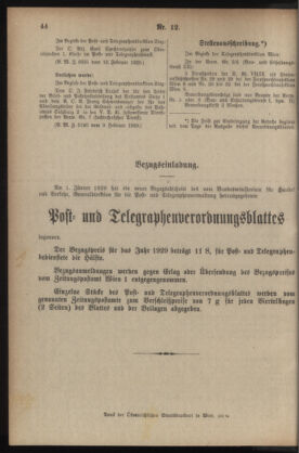 Post- und Telegraphen-Verordnungsblatt für das Verwaltungsgebiet des K.-K. Handelsministeriums 19290221 Seite: 4