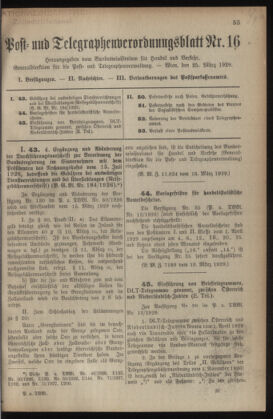 Post- und Telegraphen-Verordnungsblatt für das Verwaltungsgebiet des K.-K. Handelsministeriums 19290325 Seite: 1