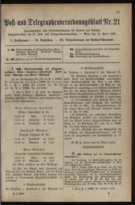 Post- und Telegraphen-Verordnungsblatt für das Verwaltungsgebiet des K.-K. Handelsministeriums 19290410 Seite: 1